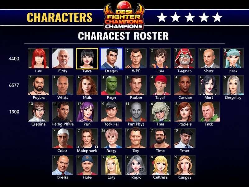 Diverse character lineup in Desi Fighter Champions Desi Fighter Champions Character Roster